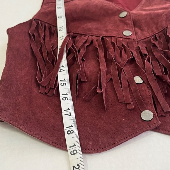 Forever 21 Womens Leather Fringe Vest Small Cowgirl Western Festival Boho Indie - Picture 5 of 8